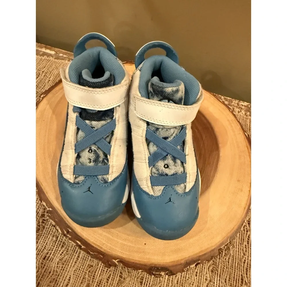 Jordan 6 Rings Tennis Shoes Toddler Size 10C Blue White Dutch‎ DM8954-100 VGUC